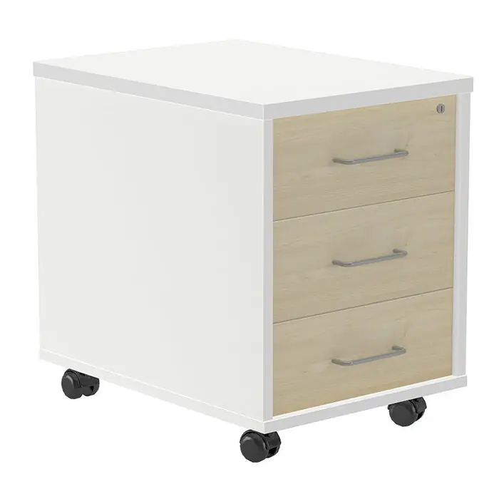 Tendencia Cajonera Melamina con Ruedas Rocada Blanco/haya