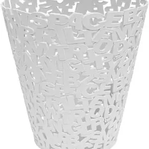 Papelera Plastico Balvi Letters Blanco Nuevo Modelo