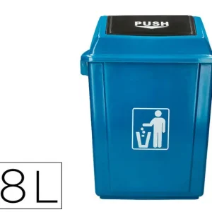 Mejor Precio Papelera Contenedor Q-Connect Plastico con Tapa de Balancin 58 Litros 470X330X760 mm Azul