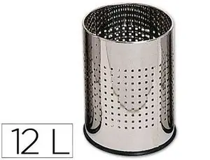 Hecho A Mano Papelera Metalica Q-Connect Perforada Cromada -250X325 mm