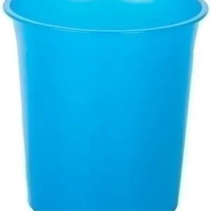Solo Hoy Papelera Plastico Cerrada 16 Litros Traslucido Azul