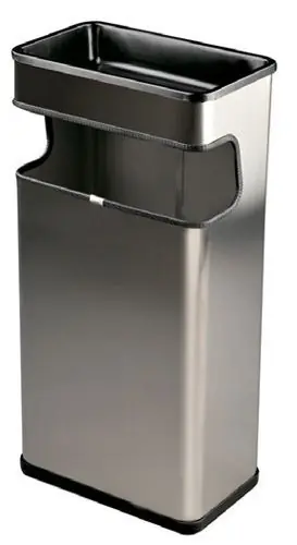 Papelera Metalica con Cenicero H4007 40 Litros Marca Reconocida