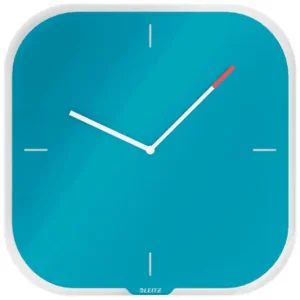 Exclusivo Reloj Leitz Cosy de Pared Silencioso Cristal 30X30 cm Azul