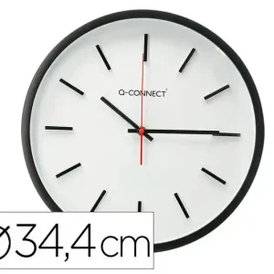 Mejor Precio Reloj Q-Connect de Pared de Plastico Redondo 34,4 cm Movimiento Silencioso Color Negro