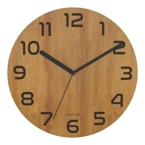 Alta Calidad Reloj de Pared Unilux Palma Bamboo Analogico 30 cm Ø