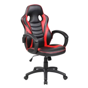 Solo Por Tiempo Limitado Silla Rocada Gaming con Brazos Fijos Base Nylon con Ruedas Basculante Similpiel Negro/rojo 480X490X1060-1160
