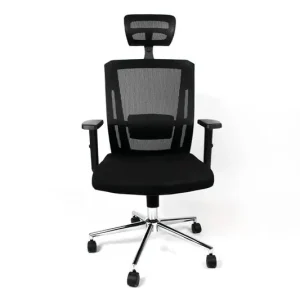 Nueva Colección Silla Giratoria Q-Connect Ergonomica Respaldo Alto y Reposacabeza Ajustable en Altura 1180+100X630X625 mm