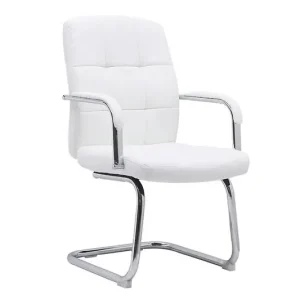 Súper Precio Silla Q-Connect Escritorio Pia Ve Simil Piel Base Metalica Alt Max 1050 Anc 610 Prof 680 Color Blanco