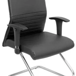 Descuento Silla Piqueras y Crespo Albacete Confidente Estructura Patin Acabado Cromado Brazo Regulable Tapiceria Piel Negro