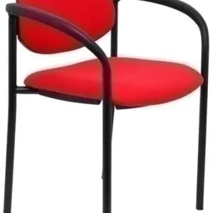 Silla Piqueras y Crespo Villalgordo Confidente Brazos Fijos Chasis Negro Asiento y Respaldo Tapizados Bali Rojo Envío Internacional