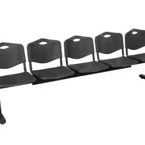 Bancada Piqueras y Crespo Albatana 5 Plazas Diseño Robusto Patas con Topes Reguladores Asiento y Respaldo Pvc Negro Oferta