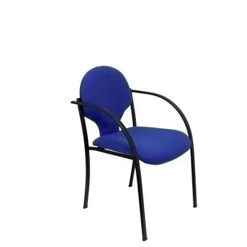 Silla Piqueras y Crespo Hellin Confidente Ergonomica con Brazos Fijos Apilable Estructura Negra Asiento y Respaldo Tapizados Aran Azul Pack de 2 Directo De Fábrica