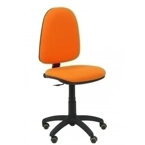 Silla Piqueras y Crespo Ayna Mecanismo Contacto Permanente Ruedas de Parquet Asiento y Respaldo Tapizado Bali Naranja Envío Inmediato