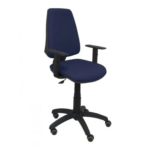 Silla Piqueras y Crespo Elche Cp Brazos Regulables Mecanismo Contacto Permanente Regulacion de Profundidad Ruedas de Parquet Asiento y Respaldo Tapizado Bali Azul Marino Oferta