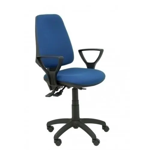 Disponible Ahora Silla Piqueras y Crespo Elche S Brazos Fijos Mecanismo Sincro de Doble Maneta Gran Confortabilidad Regulable en Altura Ruedas de Nylon Asiento y Respaldo Tapizado Bali Azul Marino