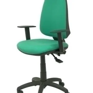 Silla Piqueras y Crespo Elche S Brazos Regulables Mecanismo Sincro de Doble Maneta Gran Confortabilidad Regulable en Altura Ruedas de Nylon Asiento y Respaldo Tapizado Bali Verde Descuento