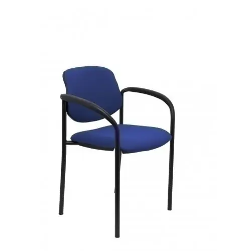 Silla Piqueras y Crespo Villalgordo Confidente Brazos Fijos Chasis Negro Asiento y Respaldo Tapizados Bali Azul Nuevo Modelo