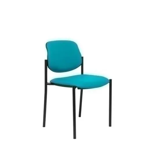 Silla Piqueras y Crespo Villalgordo Confidente Chasis Negro Asiento y Respaldo Tapizados Similpiel Verde Marca Reconocida