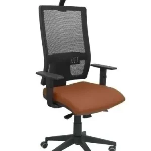 Silla Piqueras y Crespo Horna Brazos Regulables Cabecero Incluido Mecanismo Sincro Apoyo Lumbar Respaldo Malla Transpirable y Asiento Tapizado Bali Marron Oferta Especial