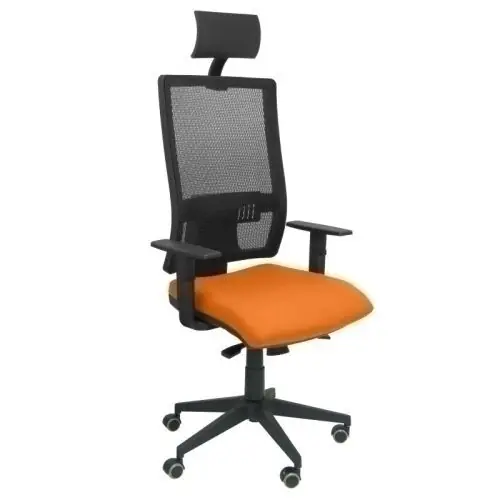 A Buen Precio Silla Piqueras y Crespo Horna Brazos Regulables Cabecero Incluido Mecanismo Sincro Apoyo Lumbar Respaldo Malla Transpirable y Asiento Tapizado Bali Naranja