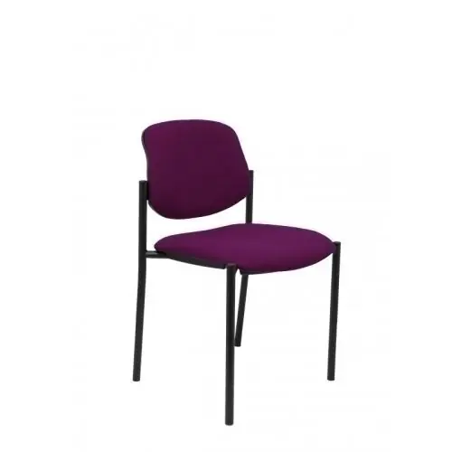 Venta Final Silla Piqueras y Crespo Villalgordo Confidente Chasis Negro Asiento y Respaldo Tapizados Bali Morado