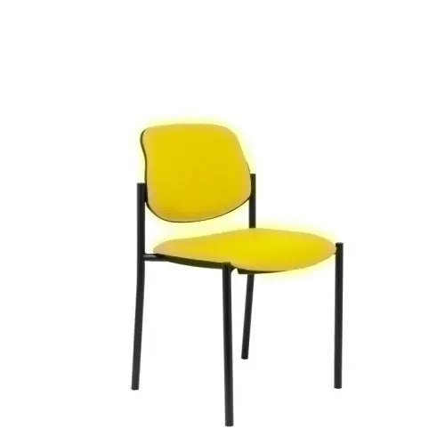 Silla Piqueras y Crespo Villalgordo Confidente Chasis Negro Asiento y Respaldo Tapizados Similpiel Amarillo Última Versión