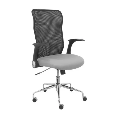 Silla Piqueras y Crespo Minaya Brazos Retractiles Mecanismo Basculante Ergonomica Respaldo Malla Transpirable Negra Asiento Tapizado Bali Gris Última Oportunidad