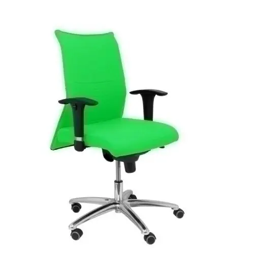 Silla Piqueras y Crespo Albacete Xl Confidente Hasta 160 Kg Brazos Cromados Regulables Mecanismo Sincro Asiento y Respaldo Reforzados con Espuma Viscoelastica Tapizado Bali Pistacho Promoción Exclusiva