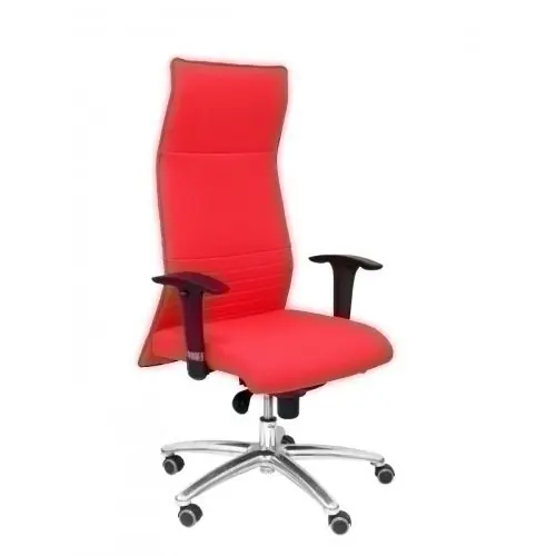 Artesanal Sillon Piqueras y Crespo Albacete Xl Direccion Hasta 160 Kg Mecanismo Sincro Brazos Regulables en Altura con Espuma Viscoelastica Asiento a Medida Tapizado Bali Rojo