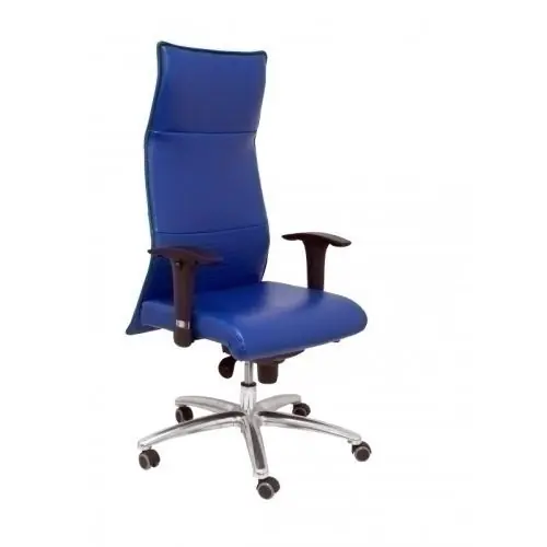 Sillon Piqueras y Crespo Albacete Xl Direccion Hasta 160 Kg Mecanismo Sincro Brazos Regulables en Altura con Espuma Viscoelastica Asiento a Medida Tapizado Piel Azul Directo De Fábrica