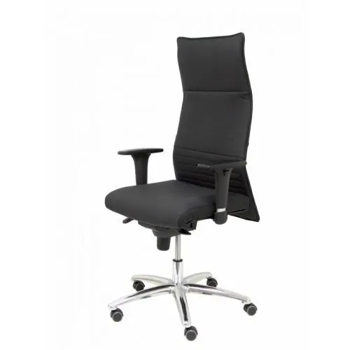 Sillon Piqueras y Crespo Albacete Xl Direccion Hasta 160 Kg Mecanismo Sincro Brazos Regulables en Altura con Espuma Viscoelastica Asiento a Medida Tapizado Piel Negro Exclusivo