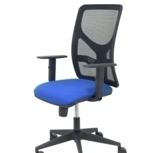 Silla Piqueras y Crespo Motilla Brazos Regulables Mecanismo Sincro con Regulador de Tension Respaldo de Malla Negra y Asiento Tapizado Bali Azul Disponible Ahora