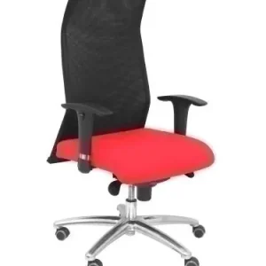 Sillon Piqueras y Crespo Sahuco Direccion Uso Intensivo (8H) Brazos Regulables Mecanismo Sincro Respaldo Malla Transpirable y Asiento Tapizado Bali Rojo Imprescindible (Must-Have)