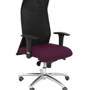 Sillon Piqueras y Crespo Sahuco Xl Direccion Hasta 160 Kg Mecanismo Sincro Brazos Regulables en Altura Respaldo Malla Transpirable Negra Asiento a Medida con Espuma Viscoelastica y Tapizado Bali Morad Profesional