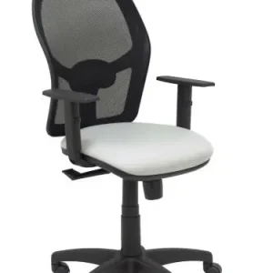 Silla Piqueras y Crespo Alocen Brazos Regulables Mecanismo Sincro Refuerzo Lumbar Ruedas Nylon Respaldo Malla Negra Transpirable y Asiento Tapizado Bali Gris Venta Final