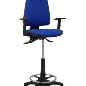 Taburete Piqueras y Crespo Elche S Brazos Regulables Ergonomico Mecanismo Asincro Regulable en Altura Aro Reposapies Cromado Ruedas Nailon Asiento y Respaldo Tapizados Bali Azul Ordena Ya