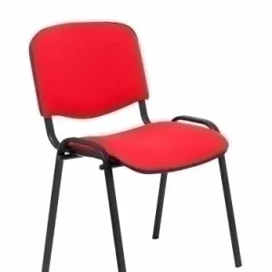 Silla Piqueras y Crespo Alcaraz Confidente Ergonomica Apilable Estructura Negra Asiento y Respaldo Tapizado Aran Rojo Pack de 2 De Moda