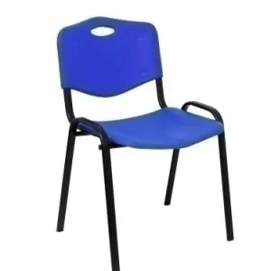 Silla Piqueras y Crespo Robledo Confidente Ergonomica Apilable Estructura Negra Asiento y Respaldo Pvc Azul Pack de 2 Oferta Limitada