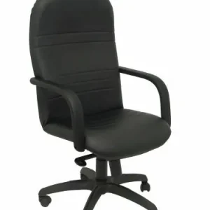 Silla Piqueras y Crespo Letur Direccion Brazos Fijos Mecanismo Basculante y Altura Ajustable Gran Confortabilidad Ruedas de Nylon Asiento y Respaldo Tapizado Simil Piel Negro Profesional