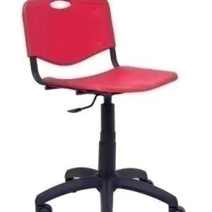 Silla Piqueras y Crespo Robledo Giratoria 360º Mecanismo Regulacion Altura Ruedas Nylon Asiento y Respaldo Pvc Rojo Certificado