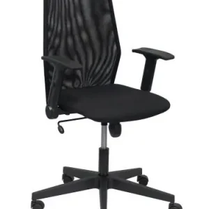 Devolución Gratuita Silla Piqueras y Crespo Hijar Brazos Retractiles Mecanismo Basculante Regulable en Altura Ruedas Nylon Respaldo Malla Negro y Asiento Tapizado Aran Negro