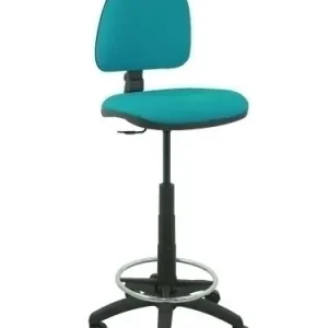 Disponible Ahora Taburete Piqueras y Crespo Isso Ergomico Mecanismo de Contacto Permanente Regulable en Altura y Aro Reposapies Asiento y Respaldo Tapizados Bali Turquesa