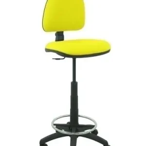 Última Oportunidad Taburete Piqueras y Crespo Isso Ergomico Mecanismo de Contacto Permanente Regulable en Altura y Aro Reposapies Asiento y Respaldo Tapizados Bali Amarillo