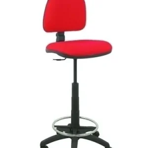 Taburete Piqueras y Crespo Isso Ergomico Mecanismo de Contacto Permanente Regulable en Altura y Aro Reposapies Asiento y Respaldo Tapizados Bali Rojo Envío Internacional