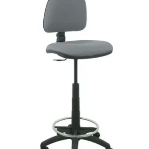 Taburete Piqueras y Crespo Isso Ergomico Mecanismo de Contacto Permanente Regulable en Altura y Aro Reposapies Asiento y Respaldo Tapizados Bali Gris Oferta Flash