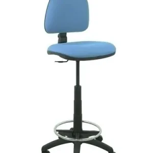 Taburete Piqueras y Crespo Isso Ergomico Mecanismo de Contacto Permanente Regulable en Altura y Aro Reposapies Asiento y Respaldo Tapizados Bali Azul Cielo Precio Económico