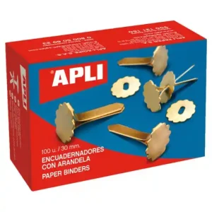 APLI 100 ENCUADERNADORES CON ARANDELA METALICO 40MM - 12287 Solo Hoy