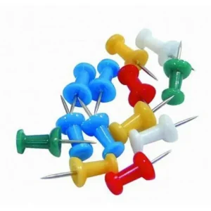 Envío Gratis BLUERING AGUJAS TIPO PUSH PINS COLORES SURTIDOS CABEZA DE PLÁSTICO Y PUNTA CAJA 50 TERKTUSZIN50DB