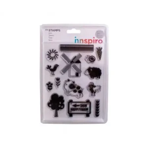 INNSPIRO SET SELLOS ACRILICO ANIMALES GRANJA - 17357 Edición Limitada