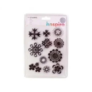 INNSPIRO SET SELLOS ACRILICO FLORES - 17353 Solo Hoy